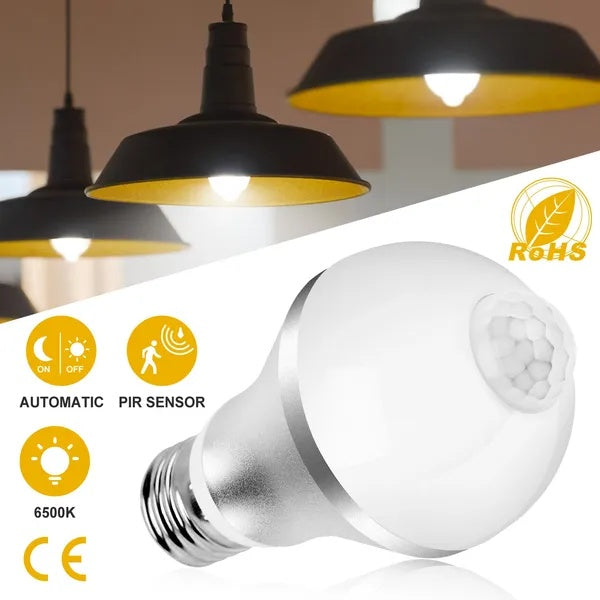 E27 Motion Sensor Light Bulb 9W 5W 6500K Dusk To Dawn
