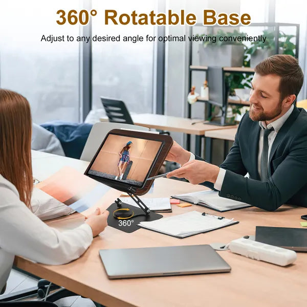 1Pc/2Pcs Book Stand For Reading Foldable Wood Book Holder Reading Rack Paper Stand With Adjustable Height 360° Rotatable Base Dual Paper Clips For Book Sheet Music Laptop Drawing Tablet